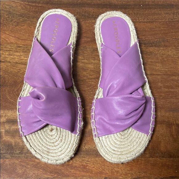 AEROSOLES Purple Espadrille Shoes with Jute Soles - Picture 1 of 8